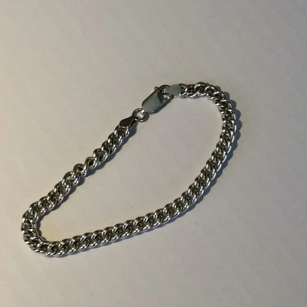 Sterling Silver Curb Chain Bracelet Italy